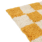 Checkered Yellow Area Rug