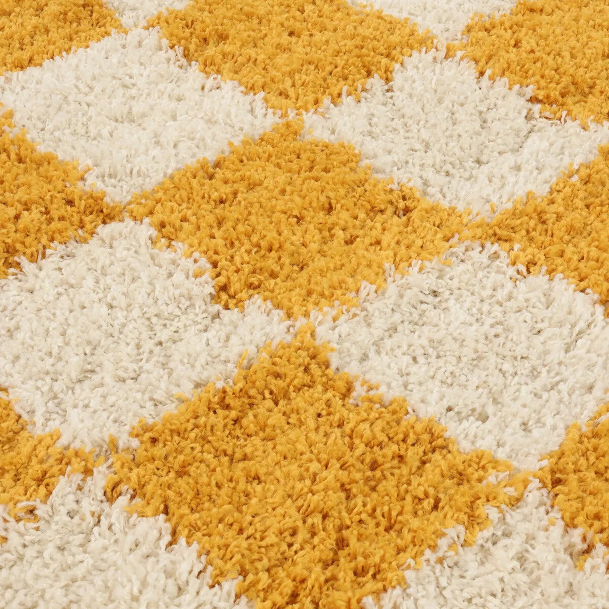 Checkered Yellow Area Rug